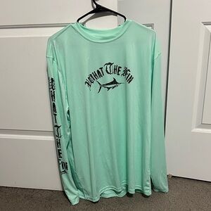 Men's Mint Green Swim Shirt WHAT THE FIN